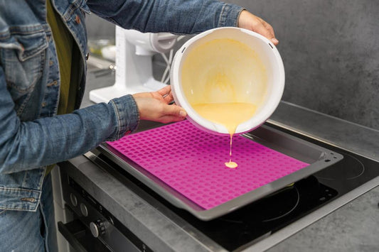 Bakematte rosa med hjerter